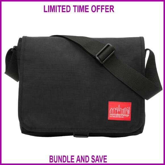 13-Inch Laptop Messenger Bag, Water-Resistant Nylon, Padded Sleeve